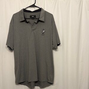 TRUE Links wear Gray Polo Shirt with Embroidered skeleton Logo